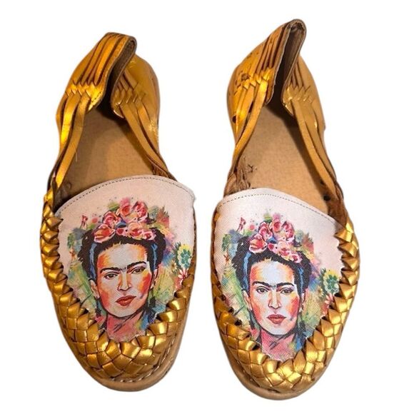 Frida Sandals - NEW - Gold leather - size 7 - Picture 1 of 10